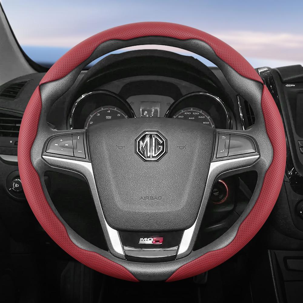 Geeignet für Mg Atmungsaktive Leder-Lenkradabdeckung mit segmentiertem Schnellverschluss-Design, Rutschfest und Langlebig, Zs Hector Gs 5 6 Marvel R