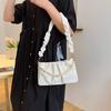Fashion bag women's 2025 summer new trend pleated small square bag casual foreign style retro single shoulder underarm women's bag