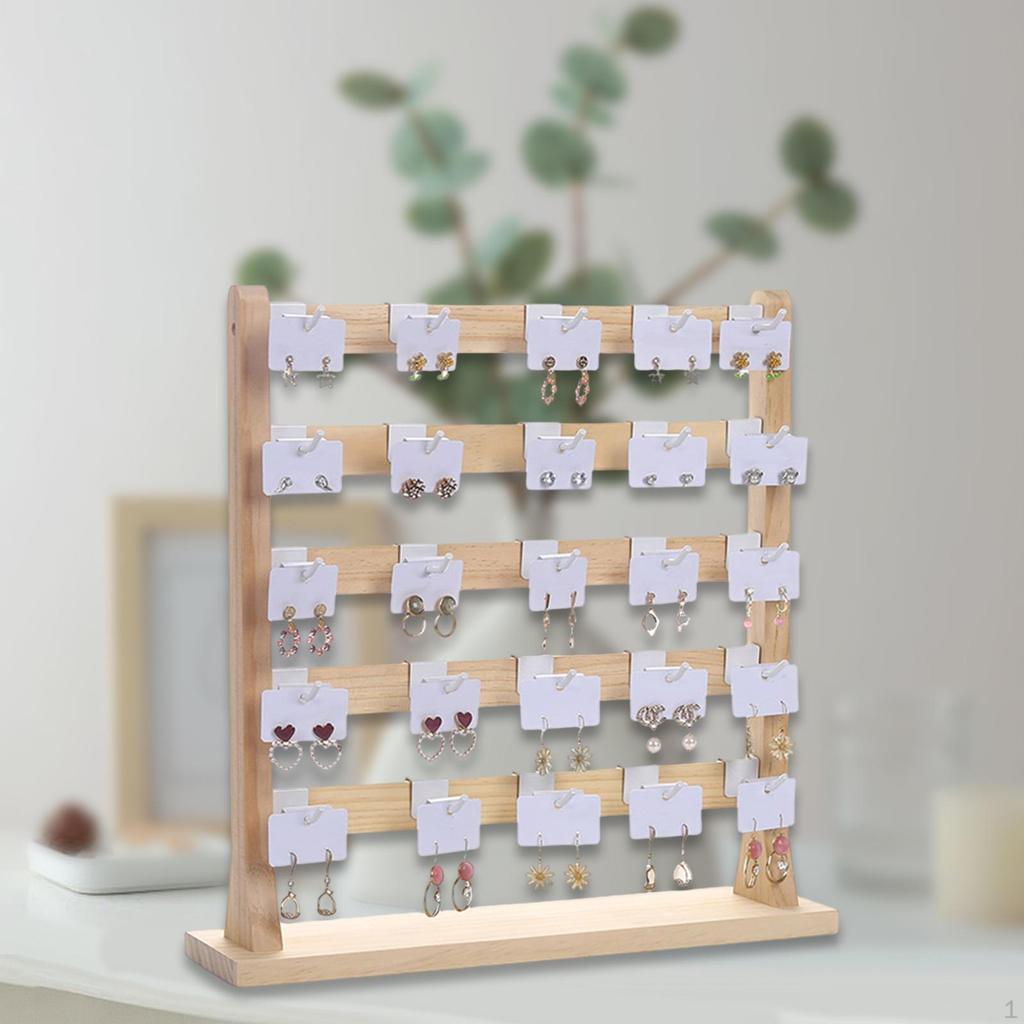 Schmuckständer mit abnehmbaren Haken, Ohrringkarten Halskette Armband Schlüsselanhänger Vitrine