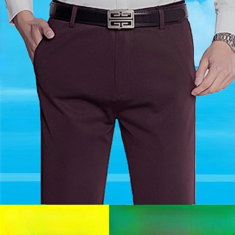 

Эластичные мужские брюки для костюма, тонкие прямые брюки, не мнущиеся, не требующие глажки, уличные мужские брюки для бизнеса 31 красный