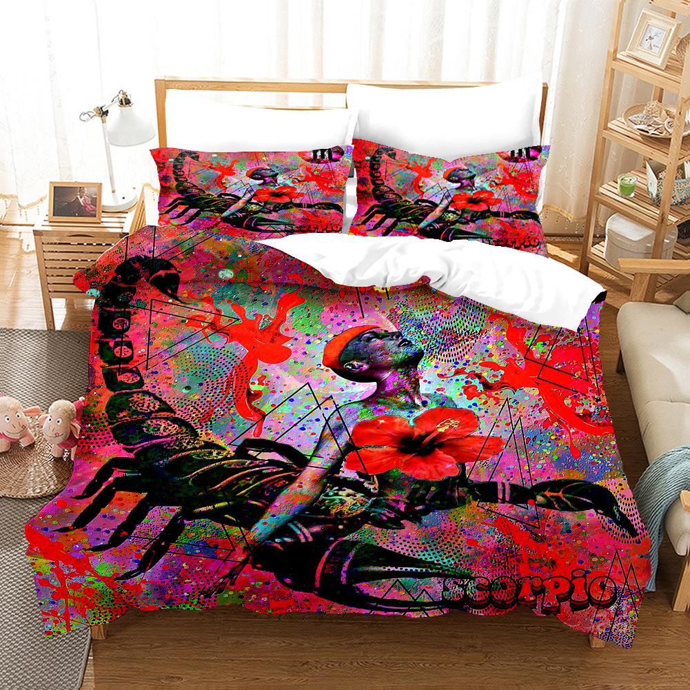 Abstract Art Pattern Colourful Graffiti Duvet Cover Set Polyester Comforter Cover King Queen Size for Kid Boy Girl Bedding Set