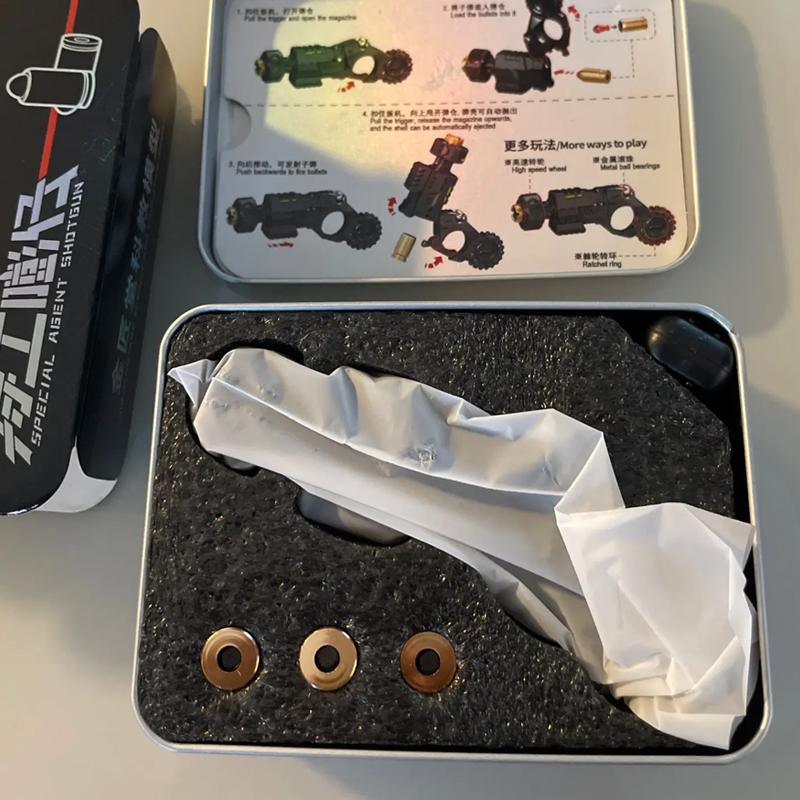Mini Metall EDC Stressabbau Spielzeug Pistolen Waffen Auswerfen Fidget Roller Spinner Mechanischer Schieber Sperrrad Absatzring Erwachsene