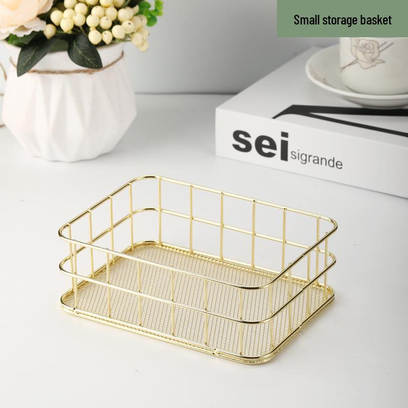 Nordic Iron Art Desktop Organizer and Jewelry Storage Basket