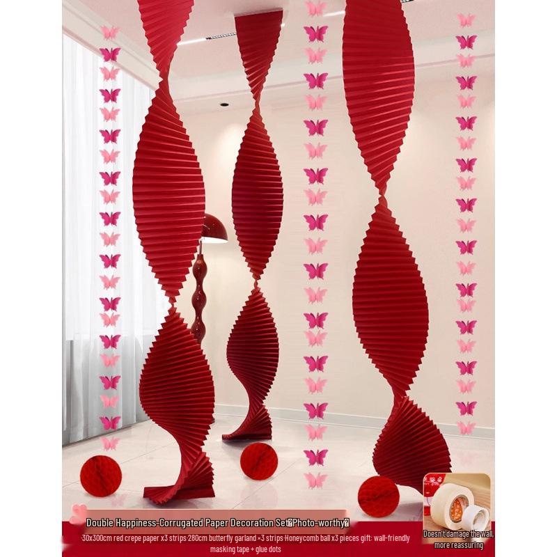 Woman's Bedroom & Living Room Wedding Decoration Set with Tinsel & Morning Robe Background
