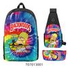 Backwoods Cigar Fashion Student Large Capacity Polyester Backpack Satchel Pencil Case Three-Piece Set