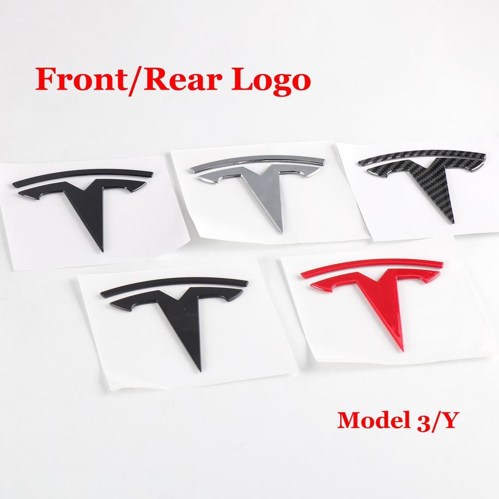 AMG1 Font Tesla logo Model 3/Y Styling Car Front Hood Badge Stickers Rear Trunk Emblem Accessories Auto Replacement Decoration Decals