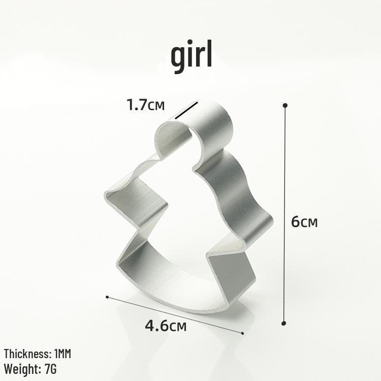 

Aluminum Alloy Cookie Mold: Pineapple Cake, Christmas, & Easter Cookie Cutter Baking Tool Girl срібло сірий колір