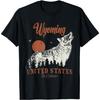 Vintage Wyoming Mountains USA Forest Wolf T-Shirt