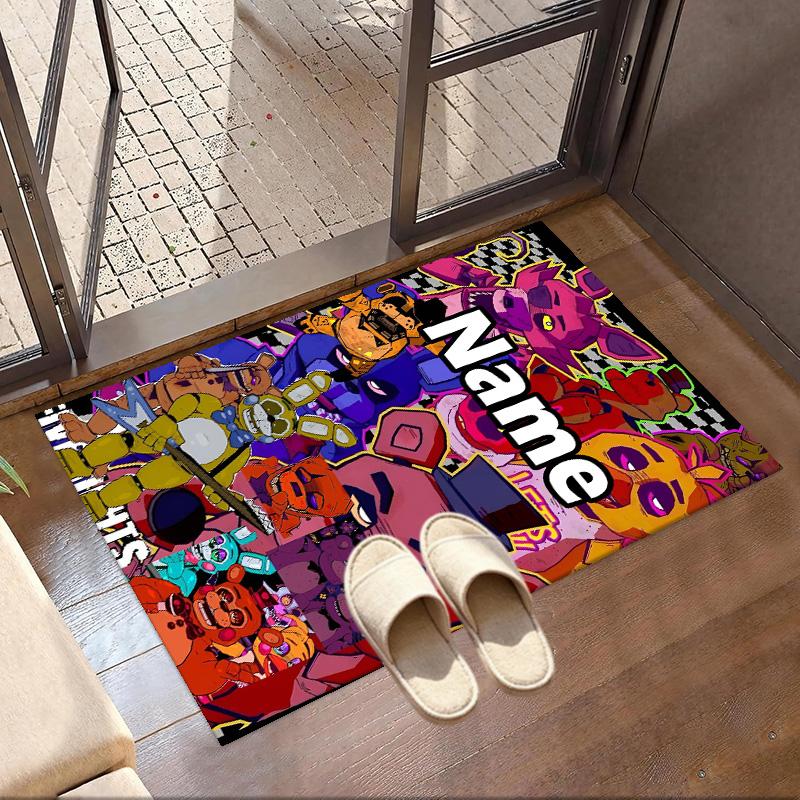 Custom Name Personalized Five Nights at Freddy's Print Carpet, Versatile Home Decor Rug, for Playroom, Apartment, Balcony, Entryway, Hallway Gift
