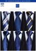 [Enlision] Business Tie Set of 6, Formal Tie Set with Pocket Square, Blue Tie, Brand Name Gift for Men, T6-01