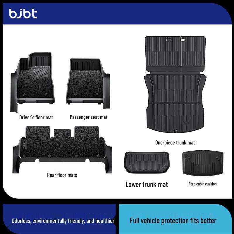 BJBT Full Coverage Non-Slip Floor Mats for Tesla Model Y 2023, TPE Injection Molded