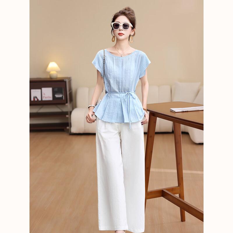 D.F.DEAR Women's Elegant French Style Two-Piece Summer Set