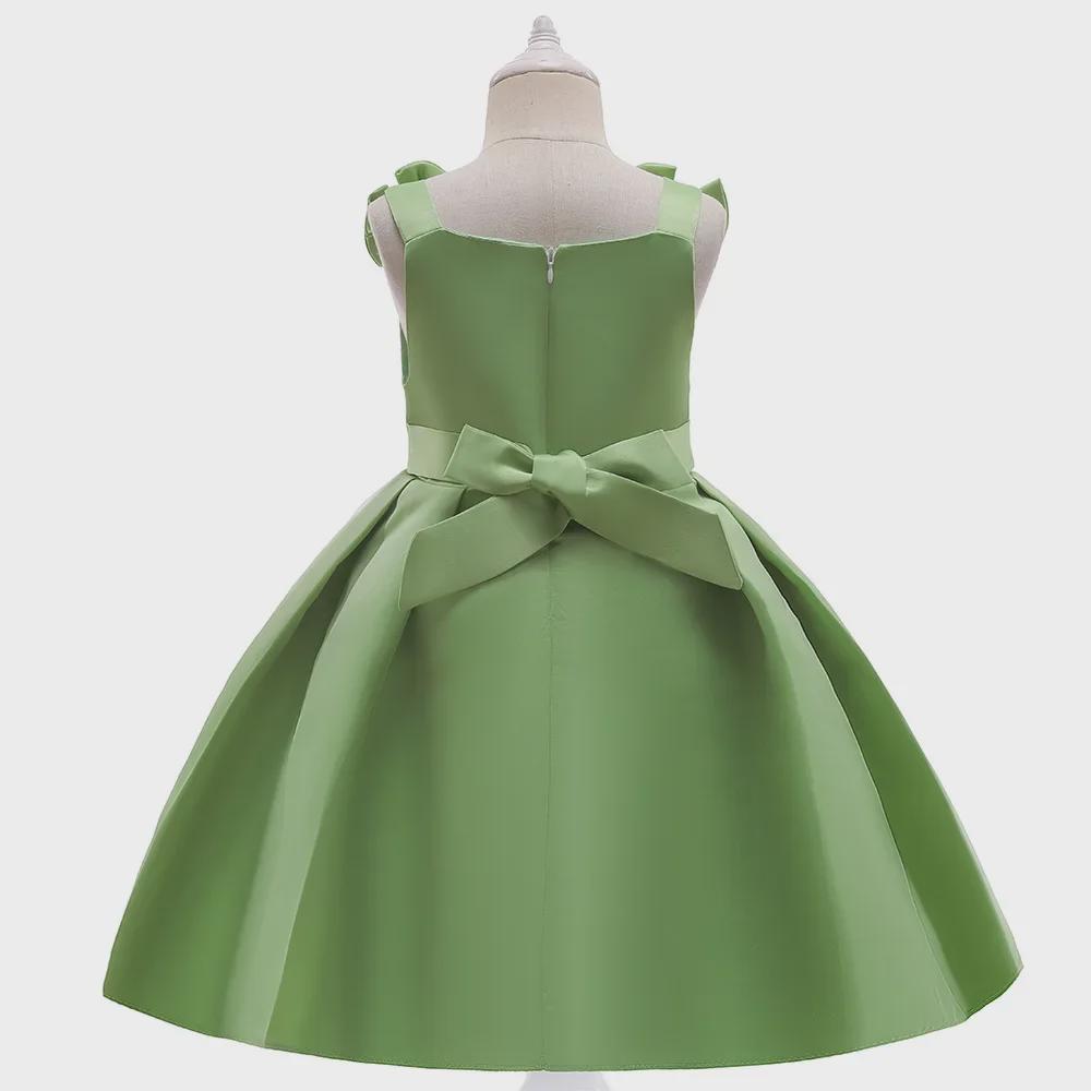 European & American Style Satin Princess Dress for Girls - Children's Day Catwalk & Piano Performance Outfit