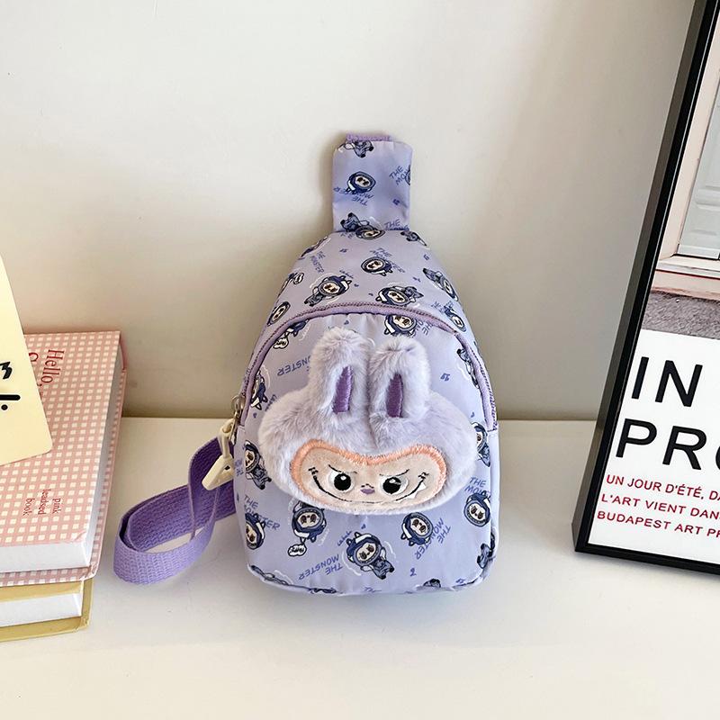 Summer new children's cartoon Labubu chest bag waist bag versatile crossbody bag travel lightweight storage bag