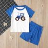 Children's Blue Car Short Sleeve & Shorts Homewear Set