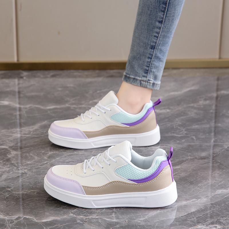 TUINANLE Sports Shoes for Women Lace Up Casual Leather Platform Sneakers Female Breathable Running Shoes