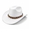 European and American new western cowboy hat ethnic style accessories hat solid color suede one-word cowboy hat
