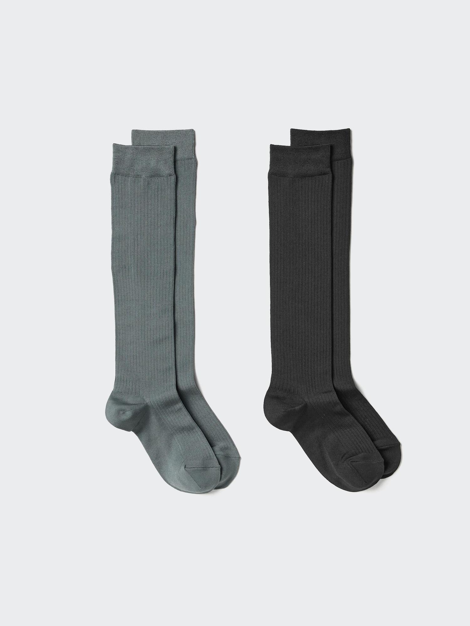 Uniqlo Япония Носки в рубчик 2 пары 08 DARK GRAY/2325