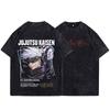 Anime Jujutsu Kaisen Ryomen Sukuna Cool Printed T-shirt Men Manga Cotton Tshirts Vintage Washed T Shirt Harajuku Male Tops