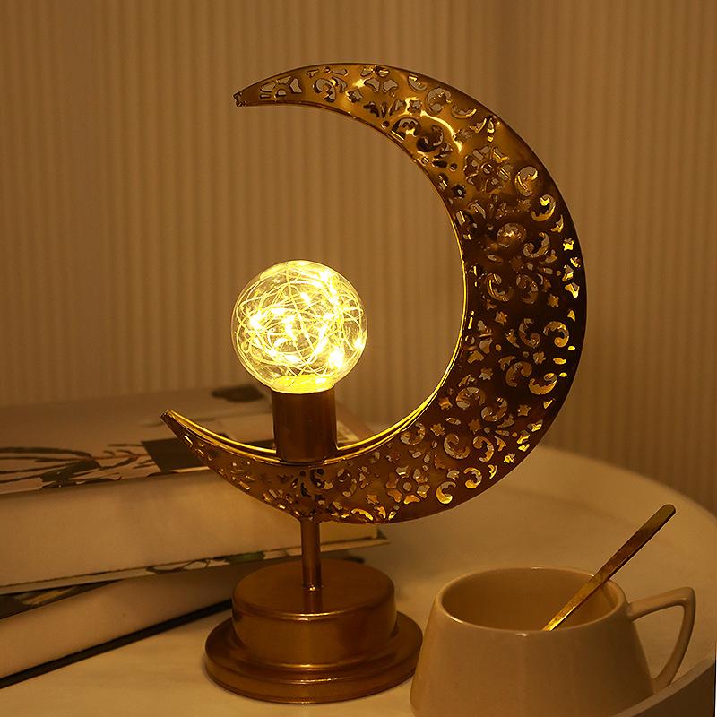 Lámpara de Noche LED con Forma de Luna Lámpara de Escritorio de Cabecera
