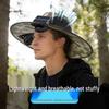Solar-Powered Multifunctional Fan Hat with Wide Brim for UV Protection