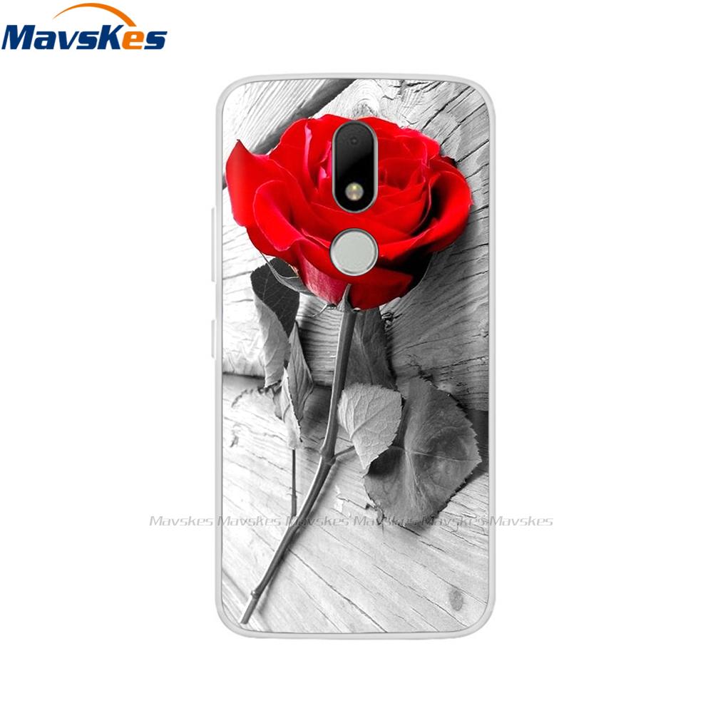 Soft TPU Case For Motorola Moto M Case XT1662 5.5inch Cute Cartoon Silicone Back Cover For Moto M Case XT1663 Phone Cases flower