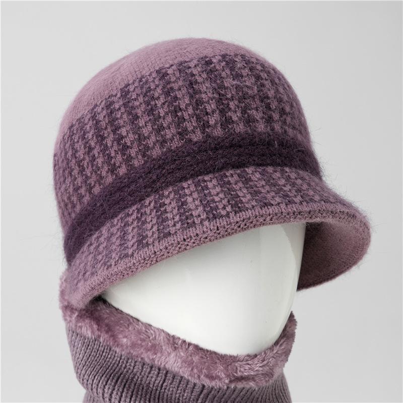 Hat Female Autumn and Winter Rabbit Hair Thermal Basin Hat Fleece Thickened Wool Hat