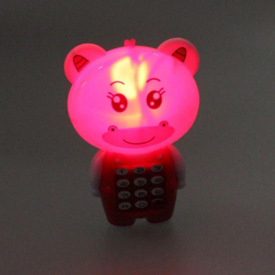 Cartoon Frog Animal LED Music Mobile Phone with Lanyard Educational Kids Toy