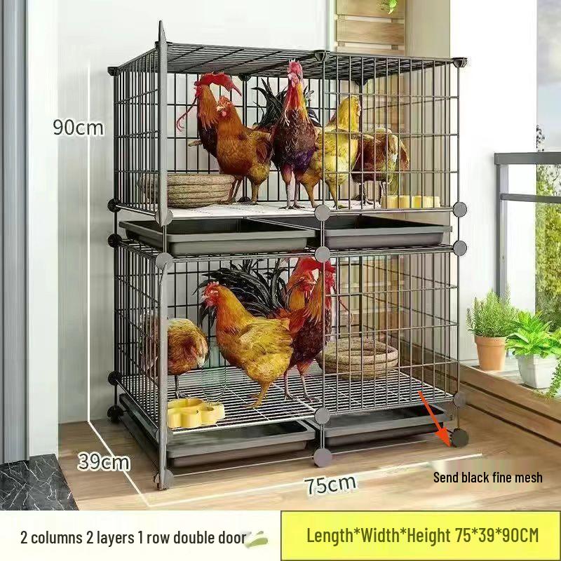 Large Iron Chicken Coop & Rabbit Cage for 20 Birds, 3-Layer, Indoor/Outdoor with Automatic Waste Cleaning