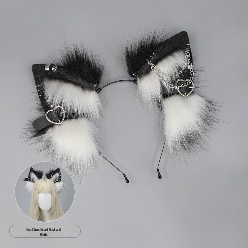 

Plush Cross Fox Ears Headband - Cosplay & Halloween Animal Hair Accessory