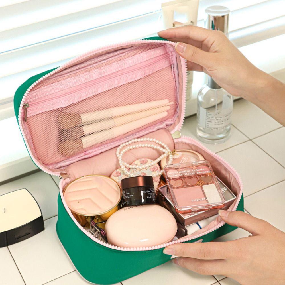 Handbag Contrast Color Cosmetic Bag Macaron Color Toiletries Bag Sweet Fresh Makeup Bags  Student