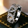 Fashionable Exquisite Hollow Heart Ring For Women Elegant Openwork Design Band Jewelry Gift