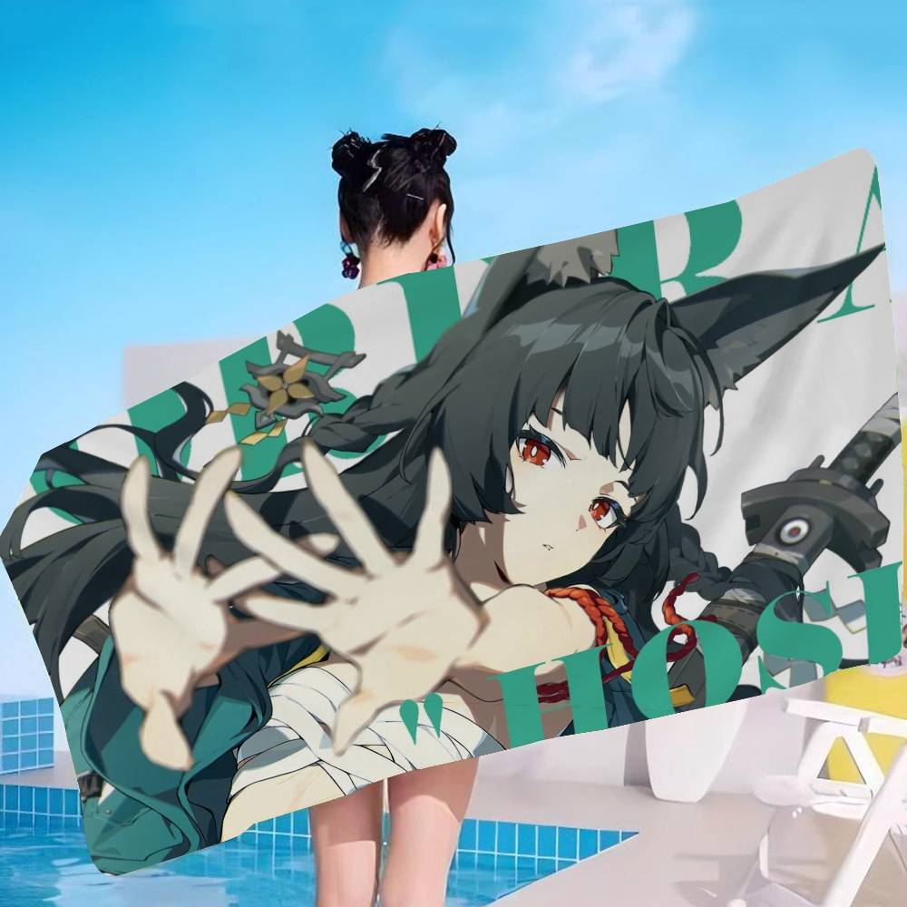 ZZZ Gaming Hoshimi Miyabi Microfiber Printed Beach Towel Mountain Climbing Yoga Beach Swimming Running Absorbent Soft Towel