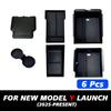 TEKSY 1/2/3/4/6/7/8pcs For Tesla New Model Y 2025 2026 Juniper ABS with Silicone Non-slip Mat Console & Armrest Storage Box