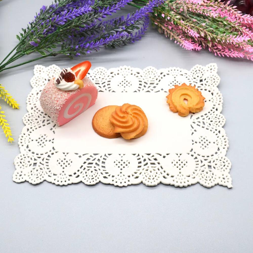 140Pcs/Bag Disposable Floral Base Paper Convenient Fried Food Mat Paper Dessert Mat Paper  Kitchen