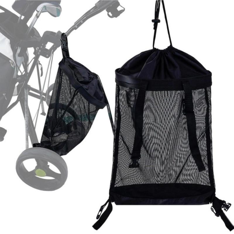 Convenient Golf Cart Organiser Bag Secure Buckles Breathable Mesh and Oxfords Fabric with Drawstring Closure
