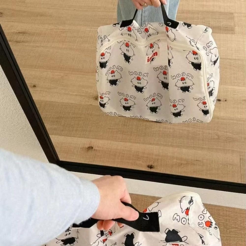 Portable Storage Bag with Zipper Handheld Bag Korean Tote Bag  Storage Organizer
