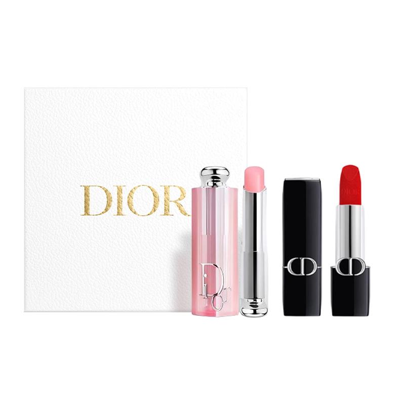

DIOR Lipstick Two-piece set C: Brilliant Blue Gold Lipstick #999 3.5g + Charming Lip Balm #001 3.2g синій