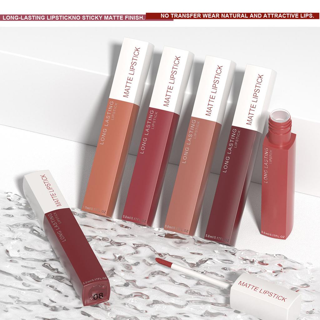 Waterproof Matte Lipstick for Women, Highly Pigmented Long-Lasting Lip Gloss, Non-Sticky Finish for Daily Wear & Party Makeup