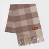 RECLOW ANYONE CHECK wool 100% BEIGE BROWN MUFFLER