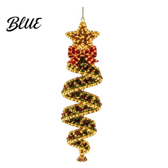 Hanging Christmas Decor for Festivals Magic Spiral LED Light, Decoration with Coordinated Display Accessories Lights Porch Entryway Doorway