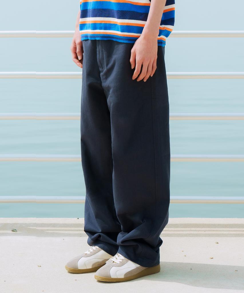 Pieseussi 1990 Wide Mini Pocket Cotton Pants _ Navy