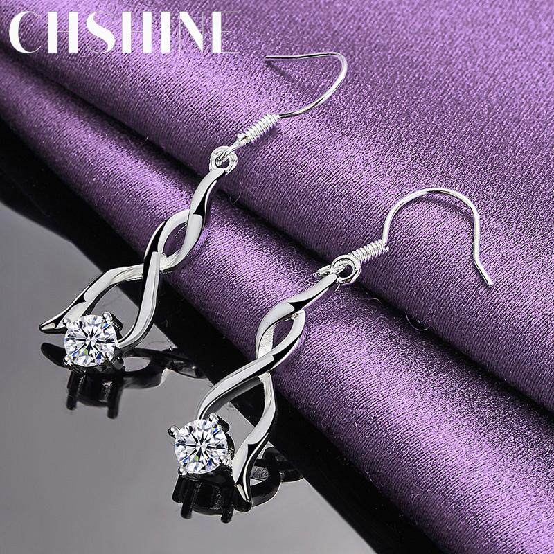 CHSHINE 925 Sterling Silver Charming Zircon Earrings For Women Fashion Jewelry