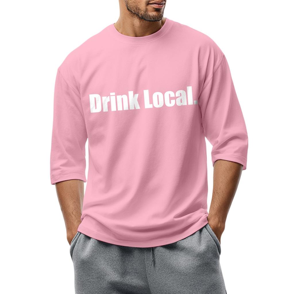 Men's fashionable casual round-neck three-quarter sleeve top T-shirt