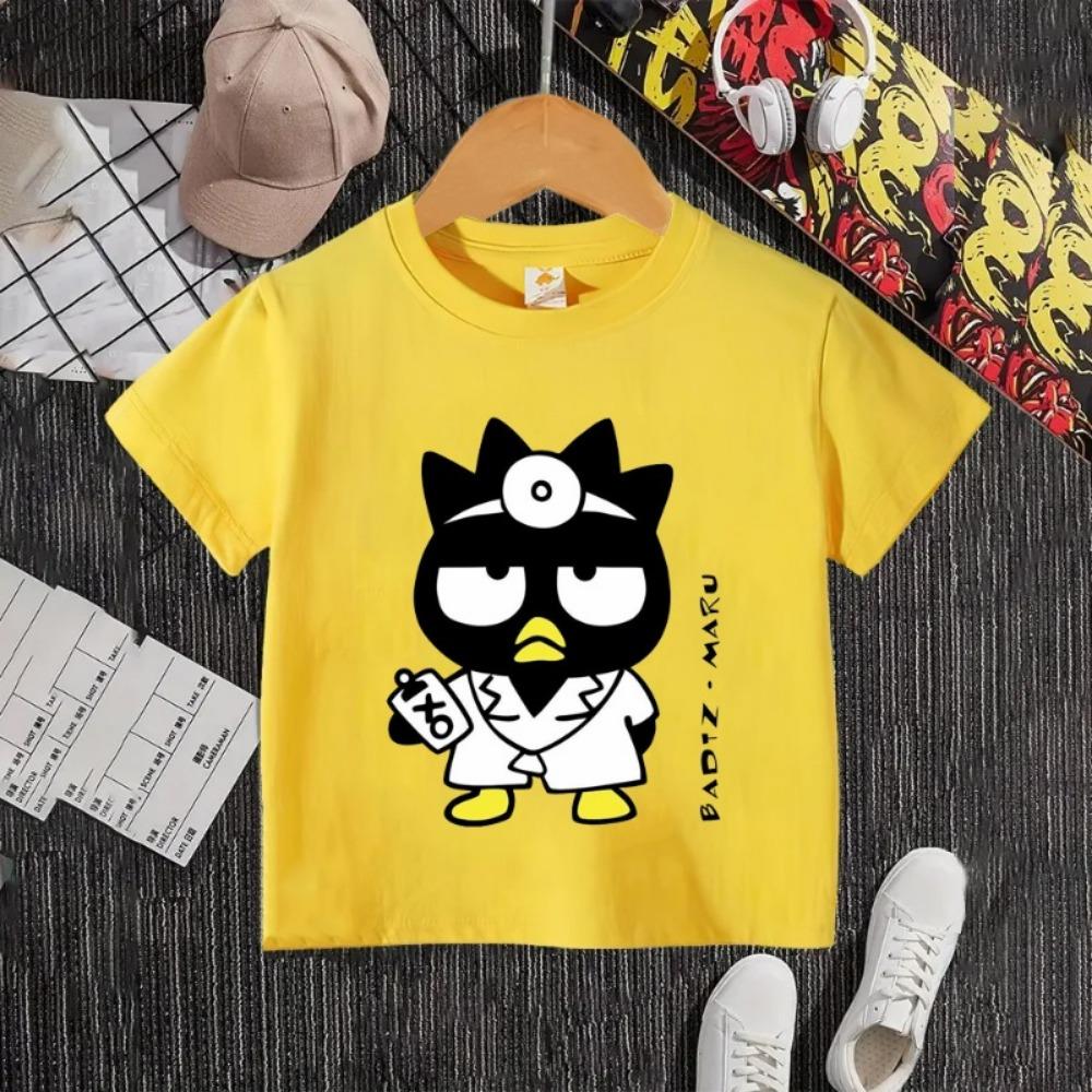 Bad Badtz Maru Children T-shirt Boy Girl Kids Tee Shirts 100% Cotton Cartoon Anime Children's Clothes Top Summer Short Sleeve