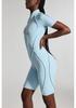 High-End Comfort Sports Yoga Tight-Fit Zipper Short Sleeve Jumpsuit