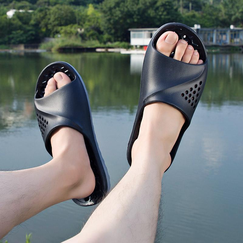 Bathroom Couple Leaking Slippers Men Slides Non-slip Summer Massage Flip Flops Indoor Slipper Man Sandals Beach Shoes Men