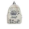 Schoolbag1011 New Junior High School and College School Bag Simple Graffiti Cute Backpack Unisex Large Capacity Backpack Trend