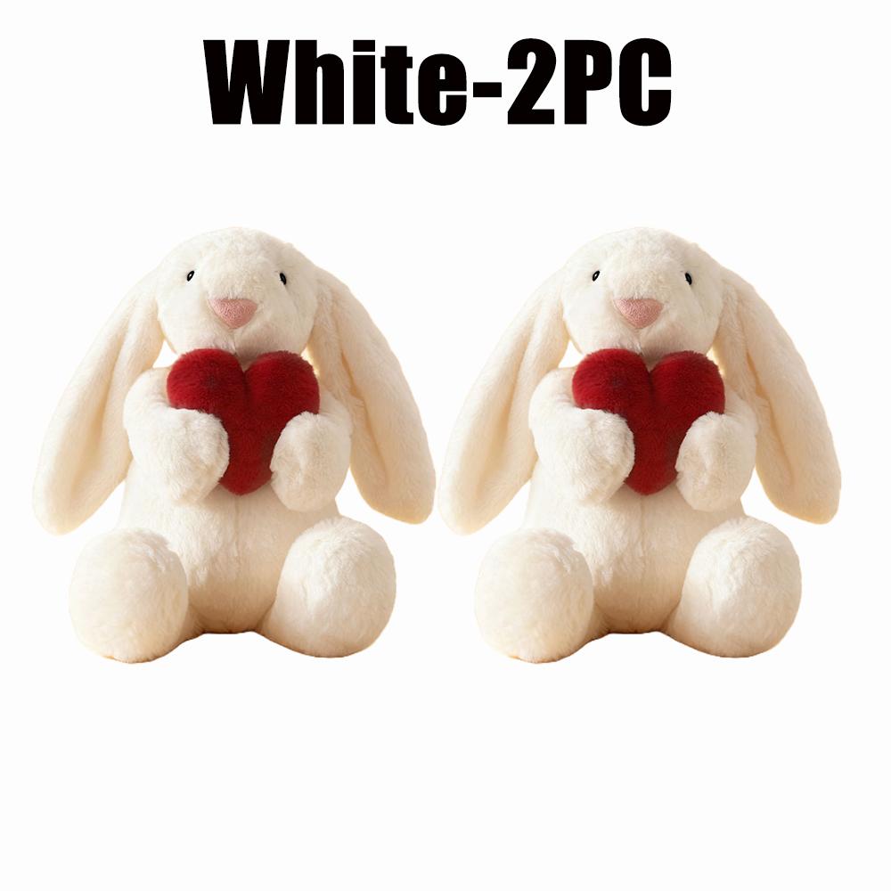 20/30CM Bunny Stuffed Animals Holds Red Heart Cute Rabbit Plushies Soft Plush Toys Romantic Sweet Gifts for Girlfriends Kids