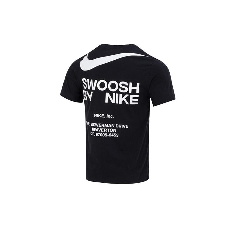 Nové bavlněné tričko Nike Sportswear Big Swoosh na běhání do posilovny, černé DZ2882-010